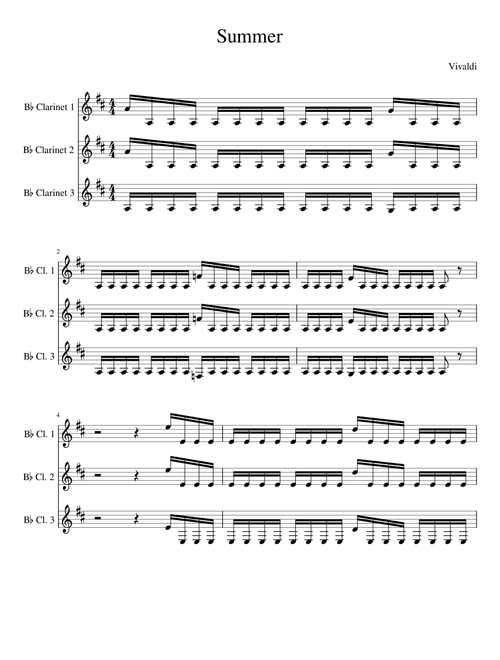 Summer - Vivaldi - Clarinet Trio