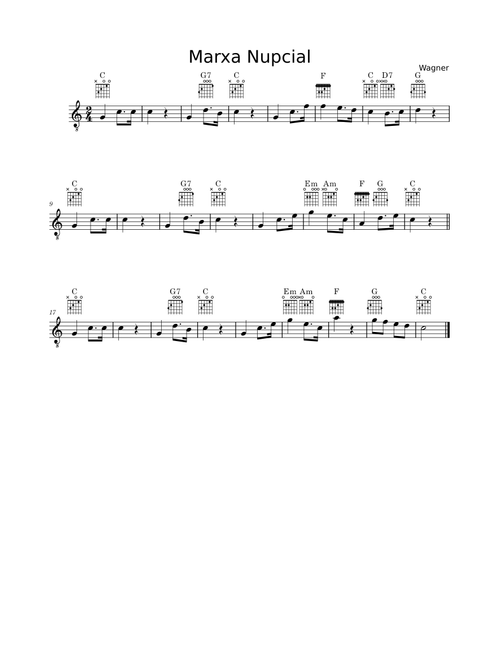 Wedding March Marxa Nupcial Wagner Chords