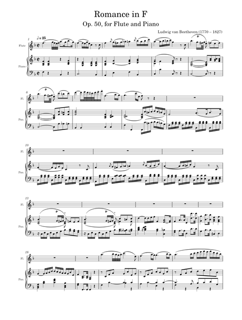 Beethoven - Romance in F, for Flute and Piano