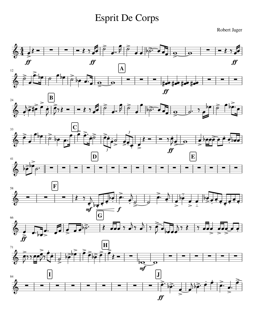 Esprit De Corps Sheet Music for Trumpet in b-flat (Solo) | MuseScore.com