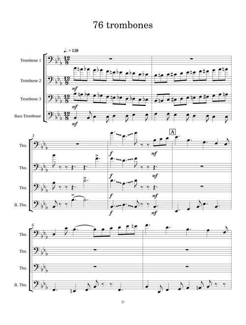 76 Trombones – trombone quartet