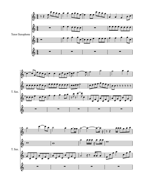 Stereopony - Tsukiakari no Michishirube - Tenor Saxophone Quartet