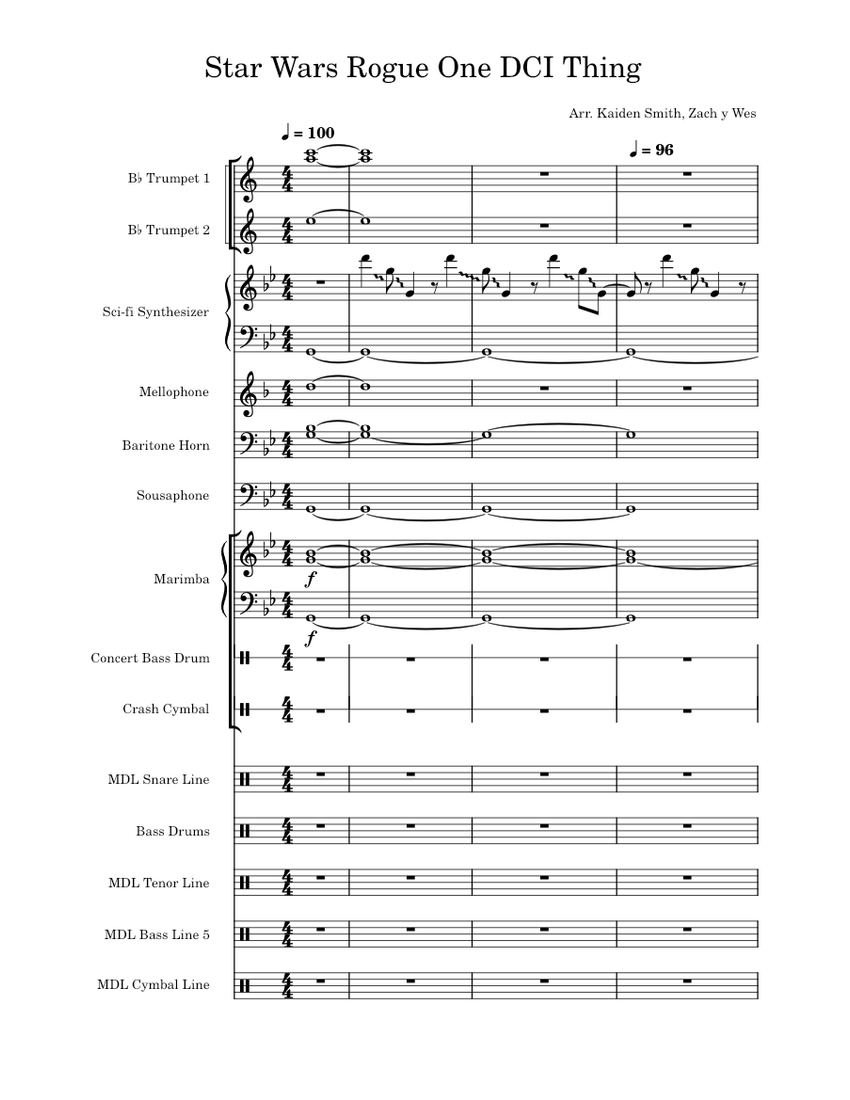 Star Wars Rogue One DCI Thing Sheet music for Mellophone, Trumpet in b