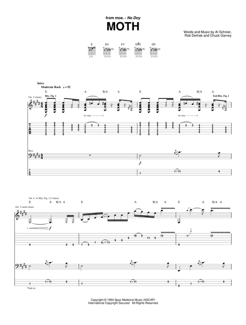 Moth - moe (Guitar Tab)