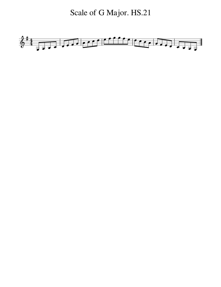 Scale of G Major. HS.21 Sheet music for Piano (Solo) | Musescore.com