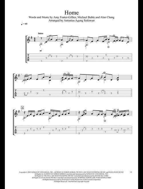 Home (Arr. Antonius Agung Setiawan) - Blake Shelton (Solo Guitar)