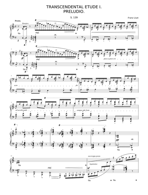Liszt - 12 Transcendental Etudes (S. 139) sheet music by