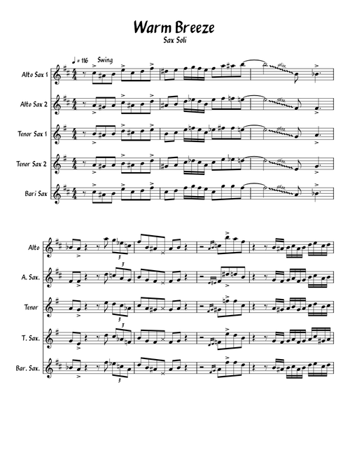 Warm Breeze – Sammy Nestico Warm Breeze Sax Soli – Sammy Nestico
