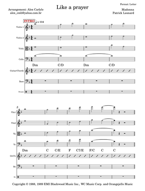 Like A Prayer (Arr. Alex Carlyle) - Madonna (Small Ensemble)