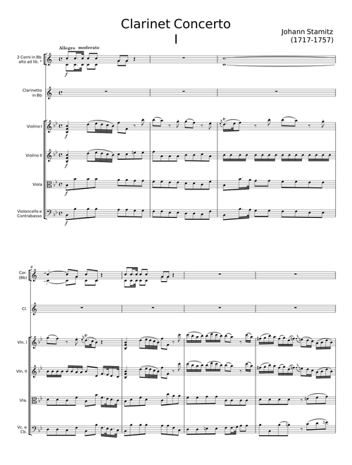 Clarinet Concerto in B flat - Johann Stamitz