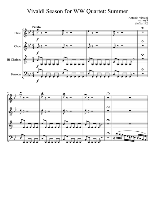 The four seasons "Summer" from Takt Op. by Antonio Vivaldi for WW4