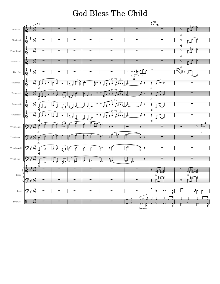 God Bless The Child - Sammy Nestico Sheet Music for Piano