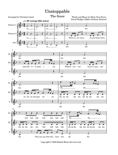Unstoppable (Arr. Christina Lantz) - Score The (Choral, SSA)