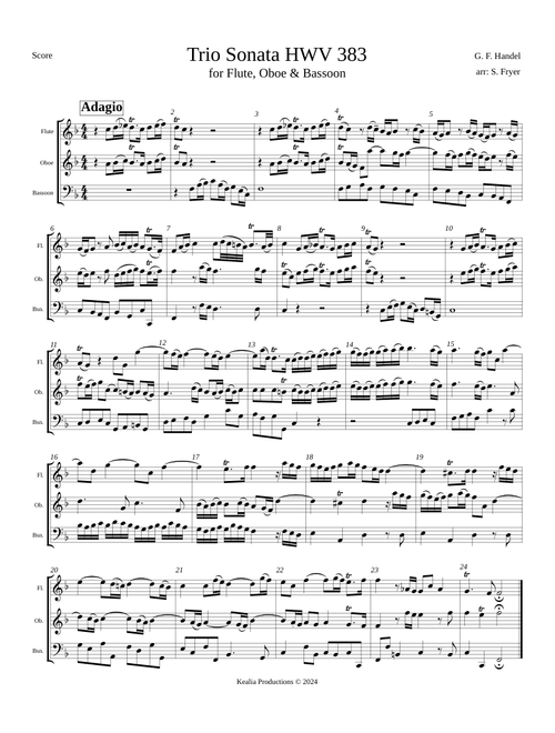 Trio Sonata in F major, HWV 383 – Georg Friedrich Händel