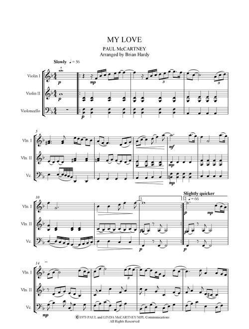 My Love (Arr. Brian Hardy) - Paul Mccartney & Wings (String Ensemble)
