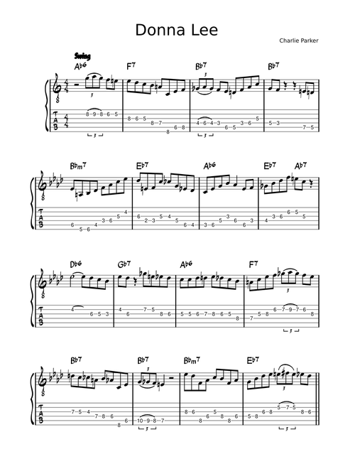 Donna lee – Charlie Parker Donna Lee-TAB