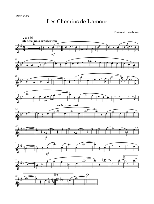 Poulenc Les Chemins de L'amour (The Ways of Love)