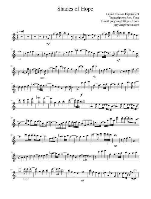 Liquid Tension Experiment - Shades of Hope guitar part