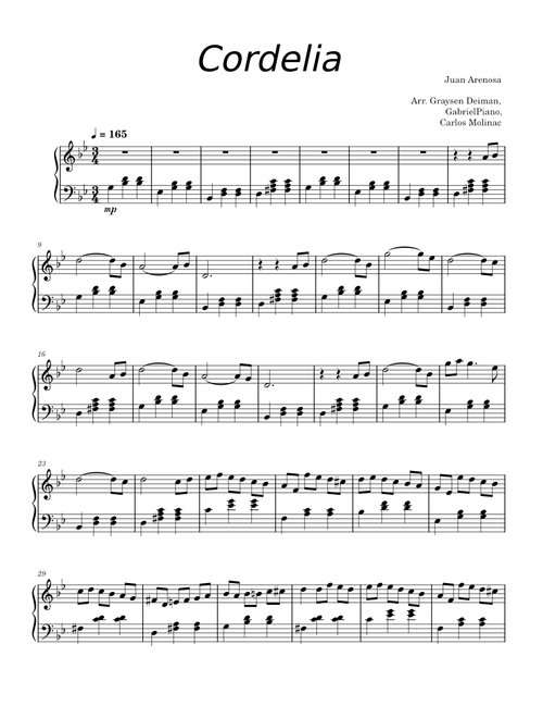 Cordelia – Juan Arenosa (Piano)