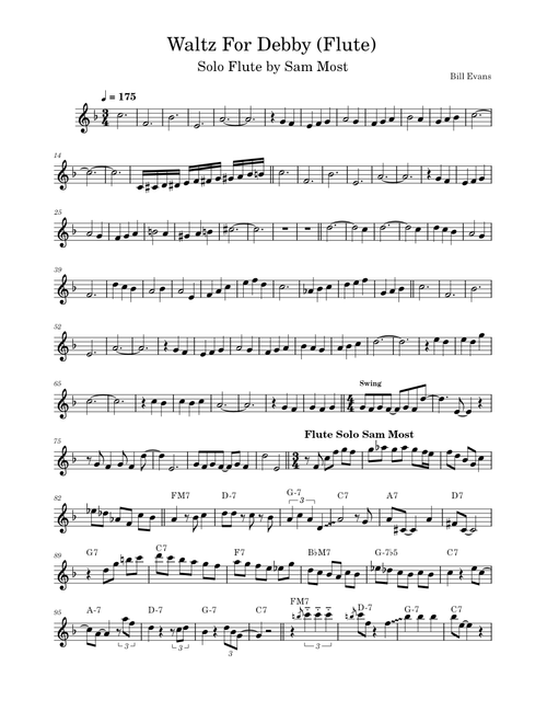 Waltz For Debby – Bill Evans - Flute Solo