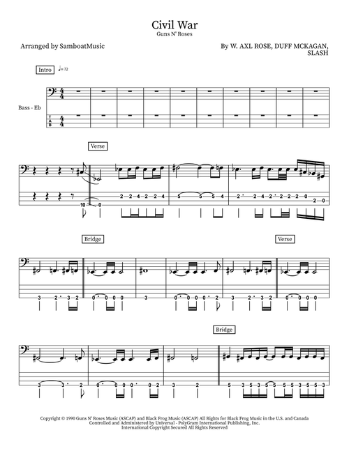 Civil War (Arr. SamboatMusic) - Guns N' Roses (Instrumental Solo)