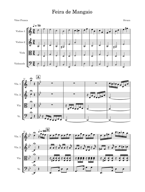 Feira de Mangaio – Sivuca (String Quartet)