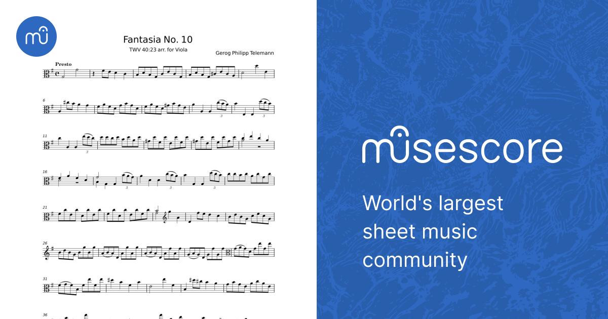 Fantasia No 10 - Georg Philipp Telemann Sheet Music for