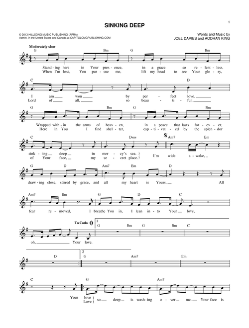 Sinking Deep - Joel Davies (Lead Sheet - Fake Book)