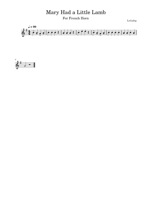 Mary Had a Little Lamb (French Horn)