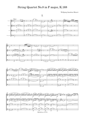 Free String Quartet No.8 In F Major, K.168 by Wolfgang Amadeus