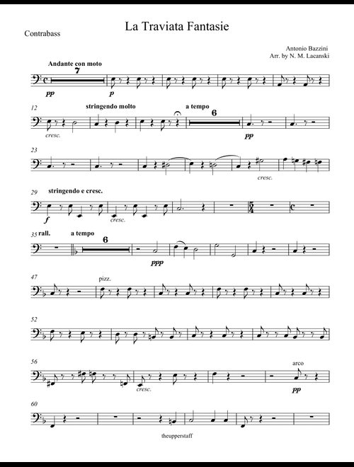 La Traviata Fantasie (Parts only) (Arr. Nick Lacanski) - Bazzini, Antonio (Orchestra)