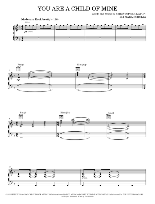 You are a child of mine - Mark Schultz (Piano-Vocal-Guitar)