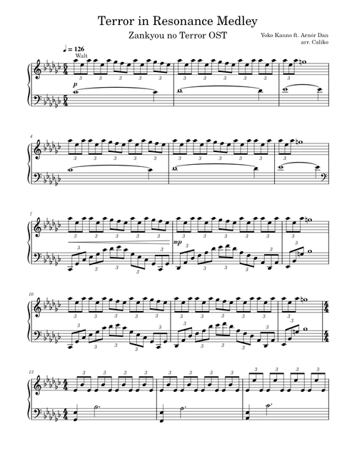 Zankyou no Terror Piano Medley (Vol. 2) [Yoko Kanno ft. Arnór Dan]