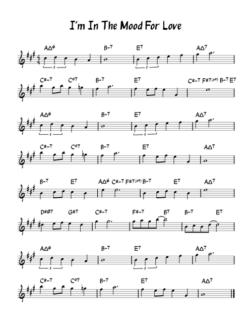 Im in the mood for love – Doris Day I'm in the mood Lead