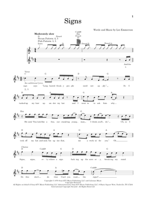 Play Official version of Signs Sheet Music by Tesla Five Man