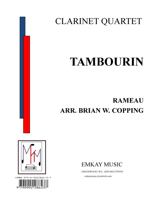 TAMBOURIN - CLARINET QUARTET (Arr. BRIAN W. COPPING) - Rameau (Woodwind Ensemble)