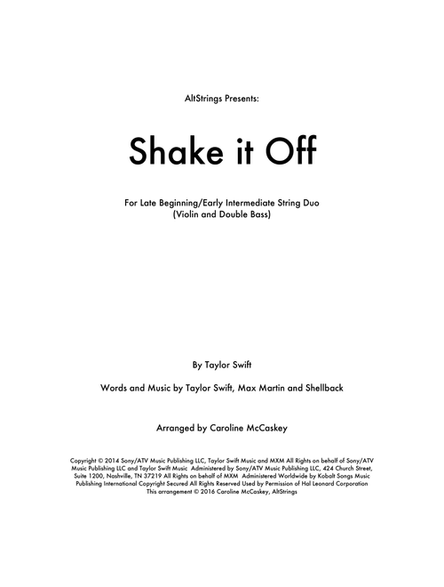 Shake It Off (Arr. Caroline McCaskey) - Taylor Swift (Instrumental Duet)