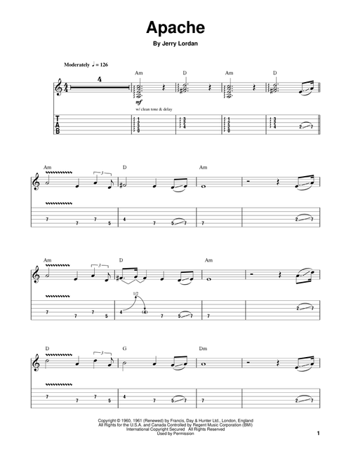 Apache - Jorgen Ingmann (Guitar Tab Play-Along)