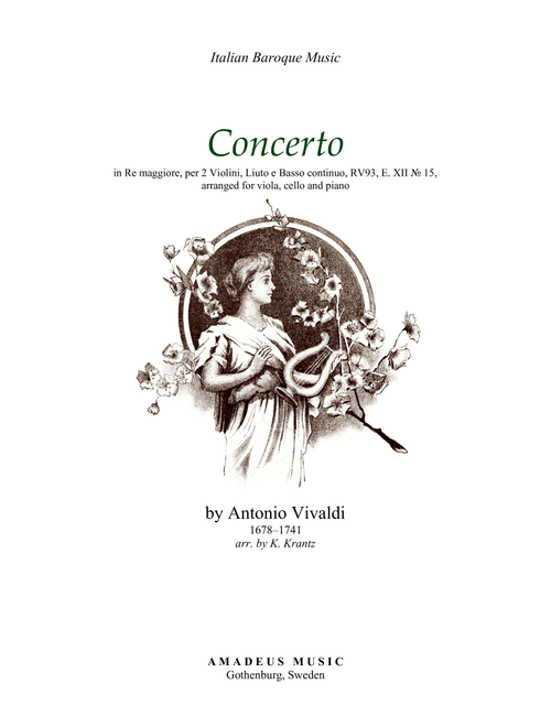 Concerto in D Major RV93, E XII No. 15 for viola, cello and piano (Arr. K. Krantz) - A. Vivaldi (Small Ensemble)