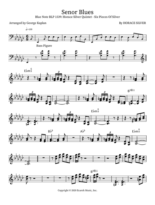 Senor Blues (Arr. George Kaplan) - Horace Silver (Lead Sheet - Fake Book)