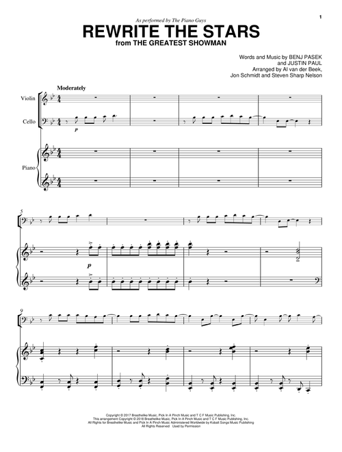 Rewrite The Stars (from The Greatest Showman) - The Piano Guys, Zac Efron & Zendaya (Instrumental Duet and Piano)