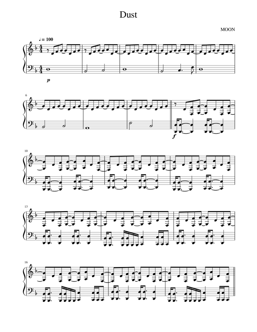 Dust Moon (Hotline Miami) Sheet music for Piano (Solo)