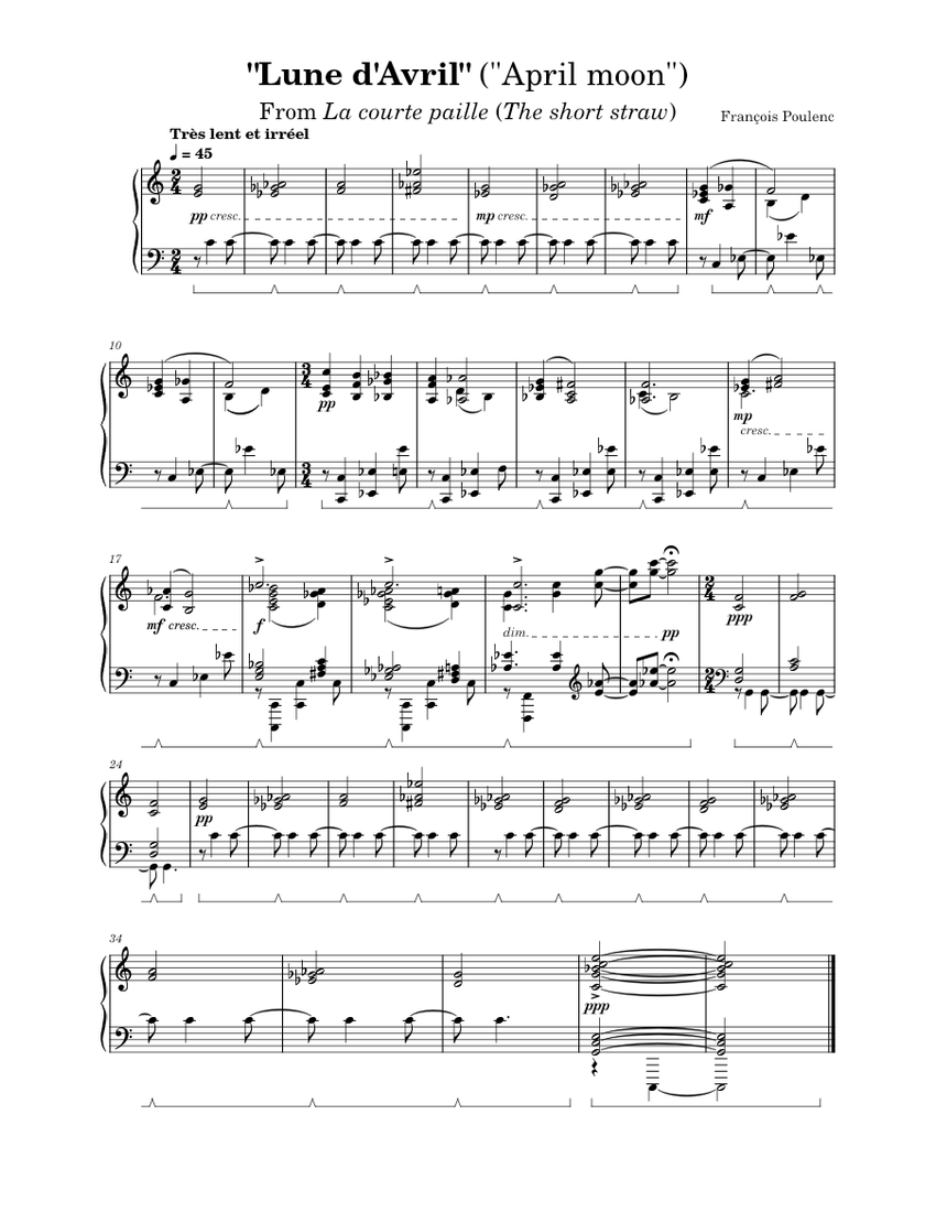 La Courte Paille, FP 178 – Francis Poulenc: 7. Lune d'Avril
