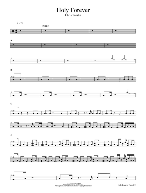 Holy Forever (Arr. COPYDRUM) - Chris Tomlin (Drums)