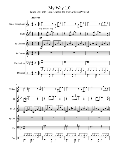 My Way (Tenor Sax solo)