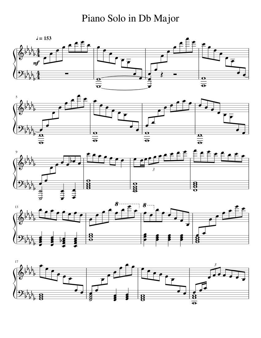 Piano Solo in Db Major Sheet music for Piano (Solo) | Musescore.com