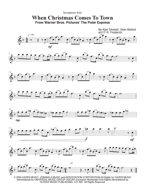 When Christmas Comes To Town (Arr. P. R. Frederick) - Andrea Bocelli (Instrumental Solo)