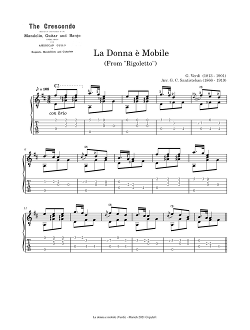 Rigoletto – Giuseppe Verdi - Tablature