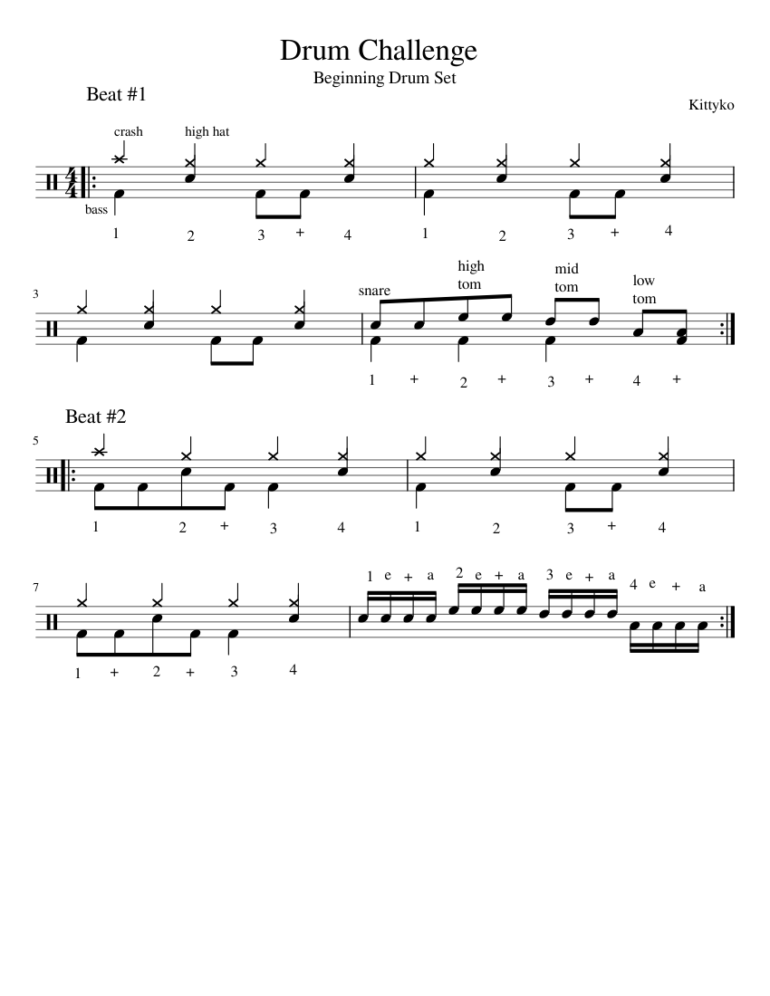 Drum Challenge Sheet music for Drum group (Solo) | Musescore.com
