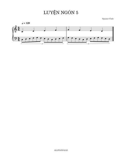 Luyện Ngón 5 - Tempo120